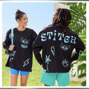 Black and Blue Stitch Graphic Sweatshirt